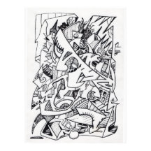 Andere vlakken van hier, inkttekening