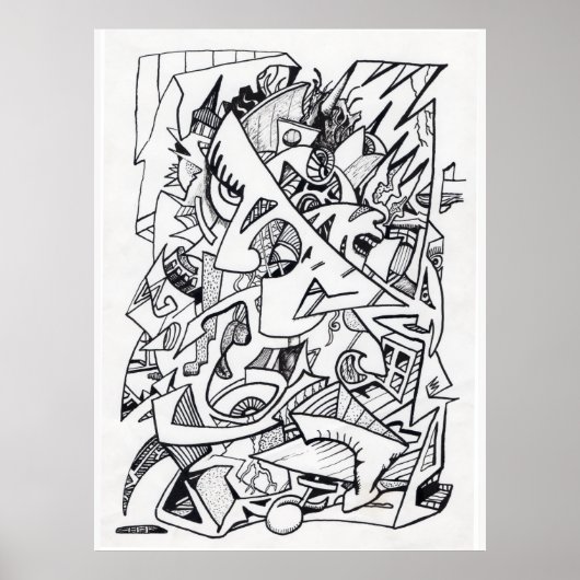 Andere vlakken van hier, inkttekening poster (Voorkant)