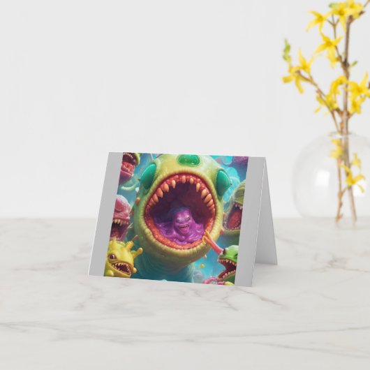 Andere wereldse wensen: Bizarre buitenaardse verja Kaart (Gele Bloem)