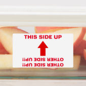 "ANDERE ZIJDE!!!" "OH, NEE!" Humorische waarschuwi Labels (Aangebracht)