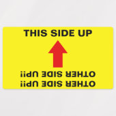 "ANDERE ZIJDE!!!" "OH, NEE!" Humorische waarschuwi Labels (Design 2)