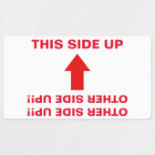 "ANDERE ZIJDE!!!" "OH, NEE!" Humorische waarschuwi Labels (Design 1)