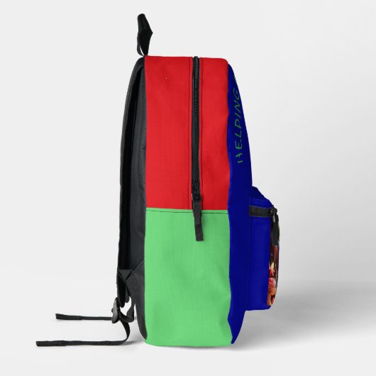 Anderen helpen is... bedrukte rugzak (Links)