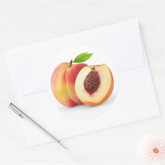 Anderhalf nectarine perzik ronde sticker (Envelop)