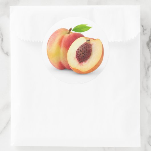Anderhalf nectarine perzik ronde sticker (Tas)