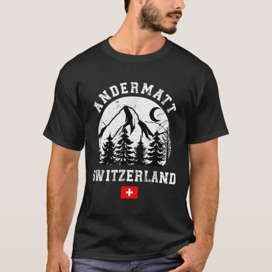 Andermatt Switzerland Ski Resort Alps Alpine Skiin T-shirt (Voorkant)