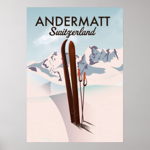 Andermatt Zwitserland ski Poster