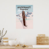 Andermatt Zwitserland ski Poster (Keuken)