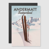 Andermatt Zwitserland ski poster reisprent. (Voorkant / Achterkant)