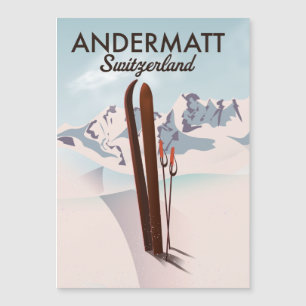 Andermatt Zwitserland ski poster reisprent.