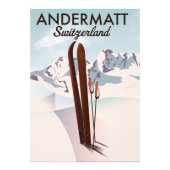 Andermatt Zwitserland ski poster reisprint. (Voorkant)