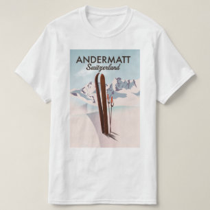 Andermatt Zwitserland ski poster reisprint. T-shirt