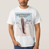 Andermatt Zwitserland ski poster reisprint. T-shirt (Voorkant)