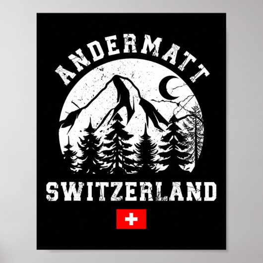 Andermatt Zwitserland Ski Resort Alps Alpine Ski Poster (Voorkant)