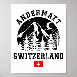 Andermatt Zwitserland Ski Resort Alps Alpine Ski Poster