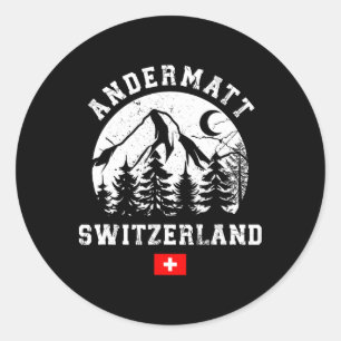 Andermatt Zwitserland Ski Resort Alps Alpine Ski Ronde Sticker