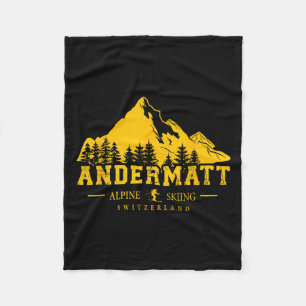Andermatt Zwitserland Skigebied Alpineskiën Swi Fleece Deken