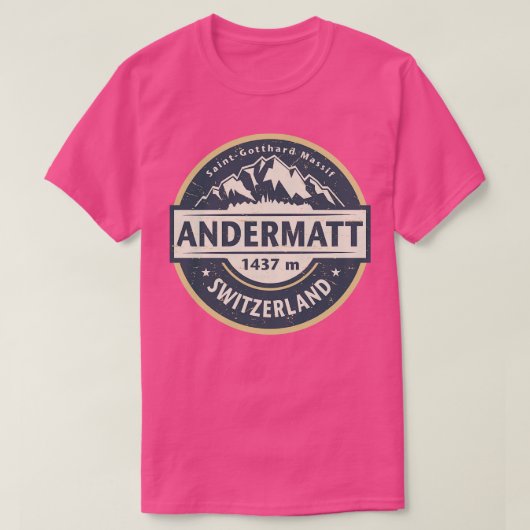 Andermatt Zwitserland T-shirt (Design voorkant)
