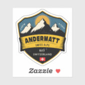 Andermatt, Zwitserse Alpen, Zwitserland Sticker (Vel)