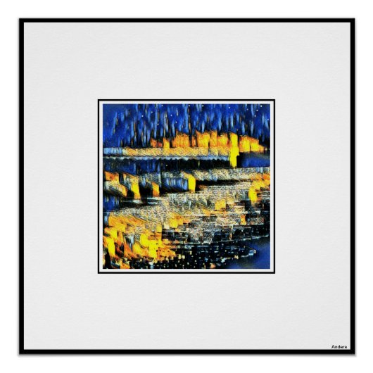 Anders Artistry * Blauwe Impressionistische Blauwe Perfect Poster (Voorkant)
