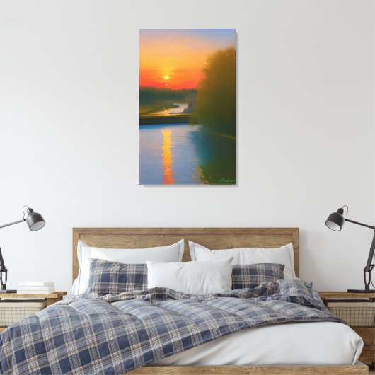 Anders Artistry* Dusk Falls On A Waterway Canvas Afdruk (Insitu (Slaapkamer))