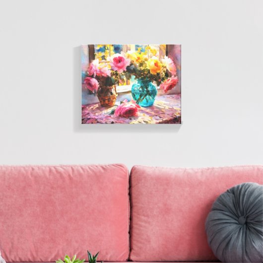 Anders Artistry.Flowers in het ochtendlicht Canvas Afdruk (Insitu (Woonkamer))