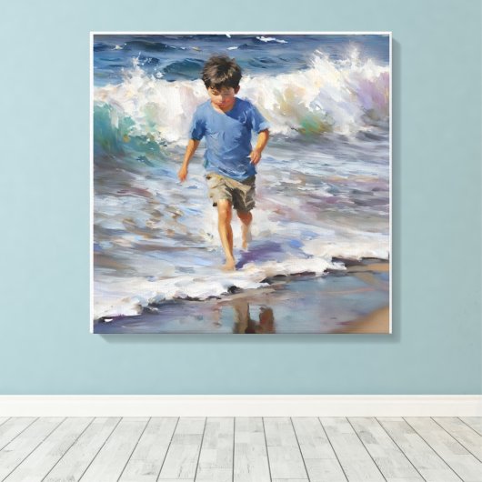 Anders Artistry* "Hij speelt in het Surf" Canvas Afdruk (Insitu (Houten vloer))