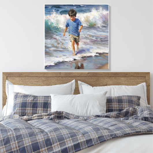 Anders Artistry* "Hij speelt in het Surf" Canvas Afdruk (Insitu (Slaapkamer))
