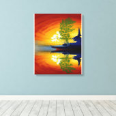 Anders Artistry* Mirrored Sun* Canvas Afdruk (Insitu (Houten vloer))