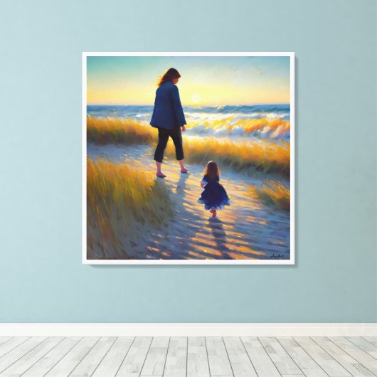 Anders Artistry* Moeder en dochter * Canvas Afdruk (Insitu (Houten vloer))