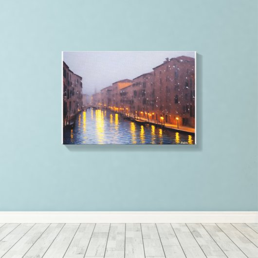 Anders Artistry * Snowfall in the Canel2* Canvas Afdruk (Insitu (Houten vloer))