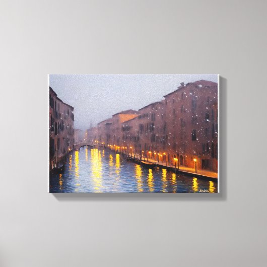 Anders Artistry * Snowfall in the Canel2* Canvas Afdruk (Voorkant)