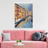 Anders Artistry * Snowfall op het kanaal * Canvas Afdruk (Insitu (Woonkamer))