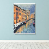 Anders Artistry * Snowfall op het kanaal * Canvas Afdruk (Insitu (Houten vloer))