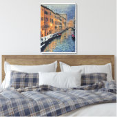 Anders Artistry * Snowfall op het kanaal * Canvas Afdruk (Insitu (Slaapkamer))