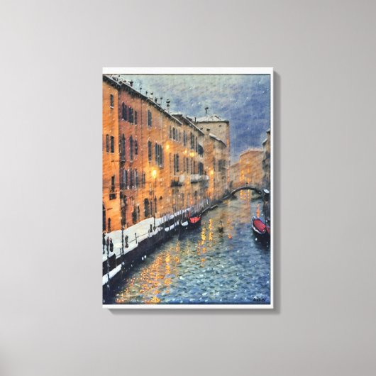 Anders Artistry * Snowfall op het kanaal * Canvas Afdruk (Voorkant)