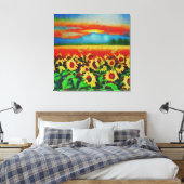 Anders Artistry * Storm over een gebied van zonneb Canvas Afdruk (Insitu (Slaapkamer))