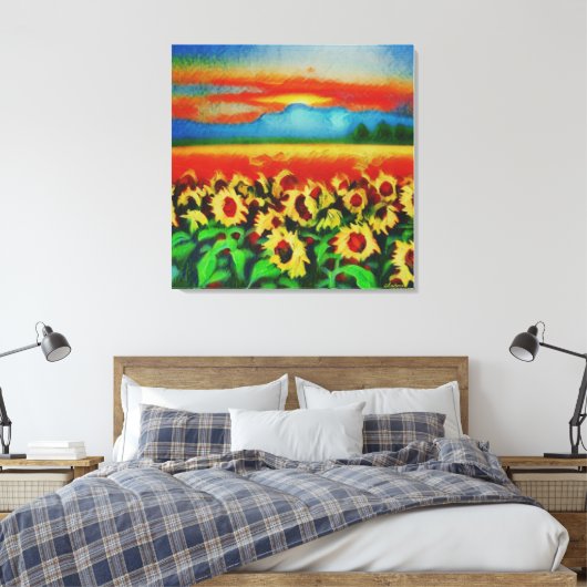 Anders Artistry * Storm over een gebied van zonneb Canvas Afdruk (Insitu (Slaapkamer))
