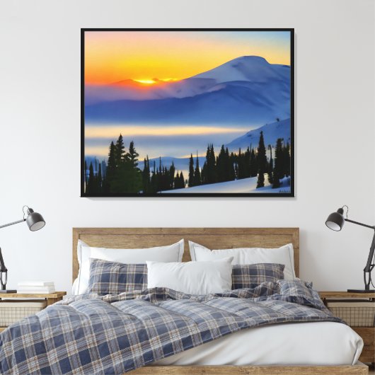 Anders Artistry* Sunrise on the bertains* Canvas Afdruk (Insitu (Slaapkamer))