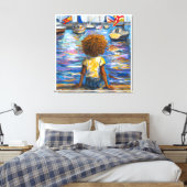 Anders Artistry*zit op het dok van de baai* Canvas Afdruk (Insitu (Slaapkamer))