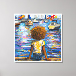 Anders Artistry*zit op het dok van de baai* Canvas Afdruk