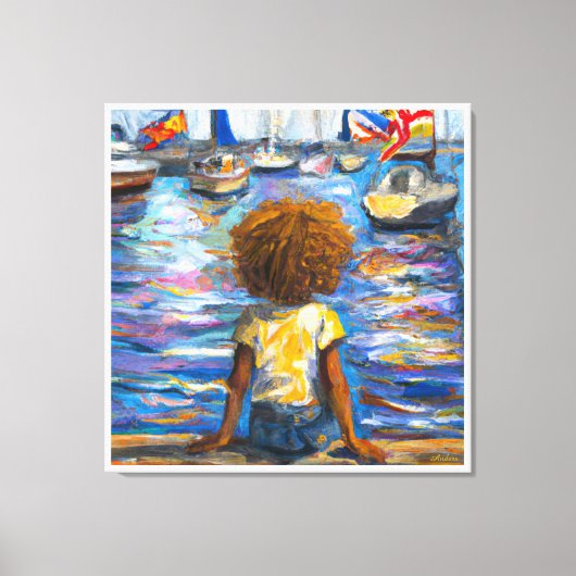 Anders Artistry*zit op het dok van de baai* Canvas Afdruk (Voorkant)