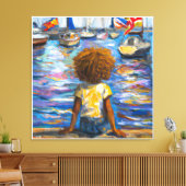 Anders Artistry*zit op het dok van de baai* Canvas Afdruk (Insitu (Woonkamer))