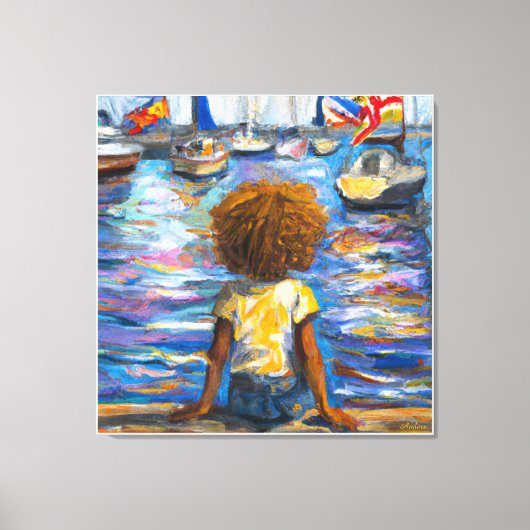 Anders Artistry*zit op het dok van de baai* Canvas Afdruk (Voorkant)