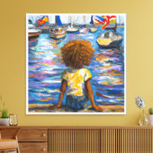 Anders Artistry*zit op het dok van de baai* Canvas Afdruk (Insitu (Woonkamer))