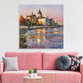 Anders Artistry"Zonsondergang boven Boedapest" Canvas Afdruk (Insitu (Woonkamer))
