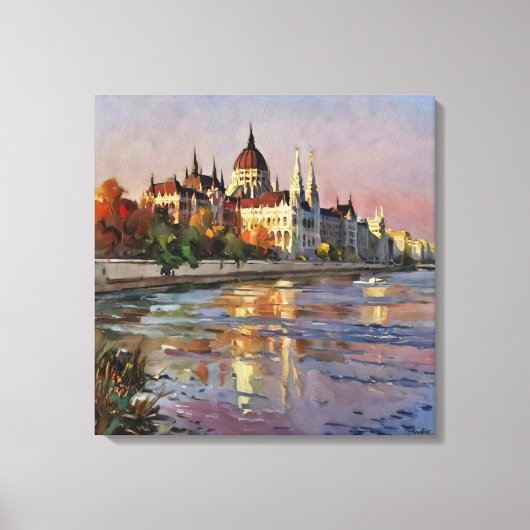 Anders Artistry"Zonsondergang boven Boedapest" Canvas Afdruk (Voorkant)
