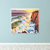 Anders Artistry* Zonsondergang op de Wave's* Canvas Afdruk (Insitu (Houten vloer))