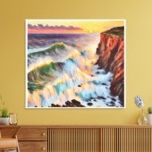Anders Artistry* Zonsondergang op de Wave's* Canvas Afdruk (Insitu (Woonkamer))
