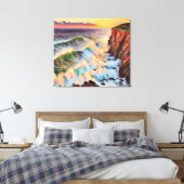 Anders Artistry* Zonsondergang op de Wave's* Canvas Afdruk (Insitu (Slaapkamer))
